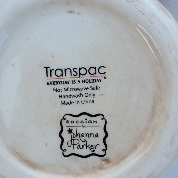 Johanna Parker Transpac Christmas Santa Creamer Sugar Set Retro Nostalgic Gift - Picture 8 of 11